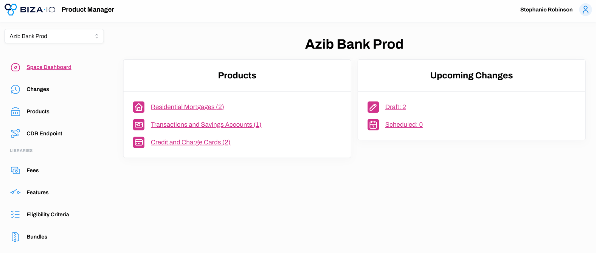 Product Manager dashboard